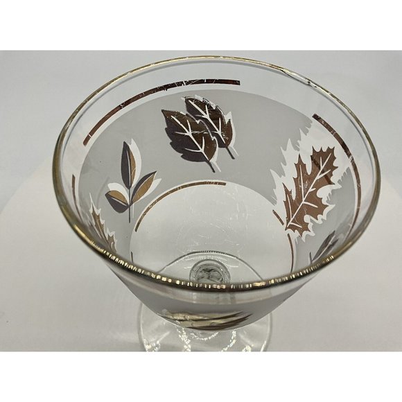 Libbey Vintage Golden Foliage Mid Century Gold Leaf Goblet | Set of 4 - Picture 14 of 16